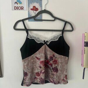 Black lacy tank top